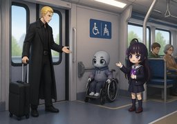 Est-ce que ce wagon est réservé aux ~ ?のイラスト