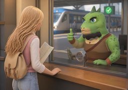 Le train est-il à l'heure ?のイラスト