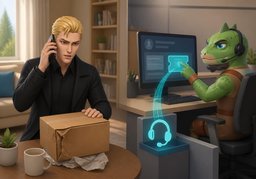 Je transfère votre question à ~.のイラスト