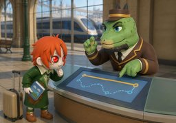 Combien de temps faut-il pour aller à ~ en ~ ?のイラスト