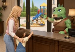 Y a-t-il des installations pour enfants à ~ ?のイラスト