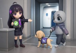 Les chiens d'assistance sont-ils admis à ~ ?のイラスト
