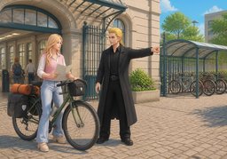 Y a-t-il un parking pour vélos à ~ ?のイラスト