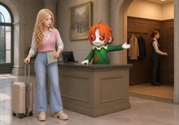 Y a-t-il un vestiaire à ~ ?のイラスト