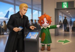 Où sont les issues de secours à ~ ?のイラスト