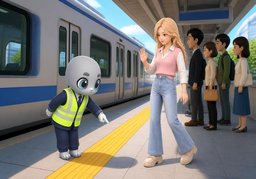 Veuillez rester derrière ~.のイラスト
