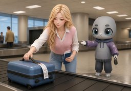 Je préfère récupérer ~ à l'aéroport.のイラスト