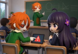 Il y a un problème pendant ~.のイラスト