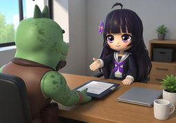 Ich nehme ~ an.のイラスト