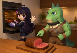 ~ ist nicht durchgebraten.のイラスト