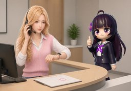 Ich rufe Sie um ~ zurück.のイラスト