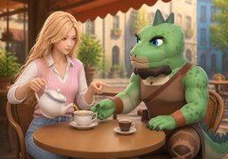 Ich bevorzuge ~ vor ~.のイラスト