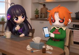 Ich melde mich krank.のイラスト