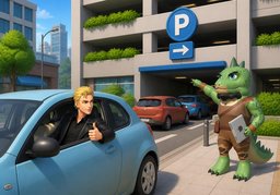 Sie können bei ~ parken.のイラスト