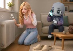 Die Heizung macht ~.のイラスト