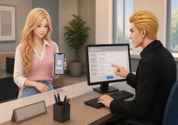 Könnten Sie ~ registrieren?のイラスト