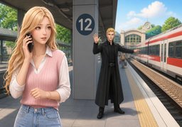 Ich bin auf Gleis ~.のイラスト
