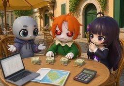 Unser Budget pro Person ist ~.のイラスト