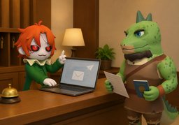 Bitte bestätigen Sie ~ per E-Mail.のイラスト