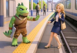 Bitte treten Sie ~ zurück.のイラスト