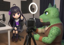 Bitte richten Sie die Kamera etwas nach ~.のイラスト