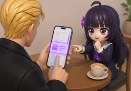 Bitte scrollen Sie zu ~.のイラスト