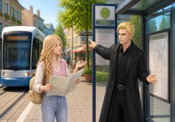 Wie heißt ~ Haltestelle?のイラスト