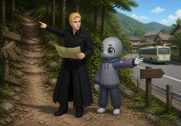 Ist ~ gut ausgeschildert?のイラスト