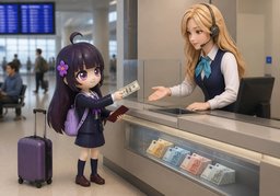 Kann ich ~ gegen ~ eintauschen?のイラスト