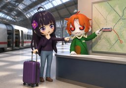 Mit welchem Verkehrsmittel komme ich nach ~?のイラスト
