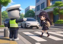 Überqueren Sie ~.のイラスト