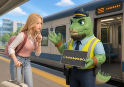 Wie viele Stationen sind es bis ~?のイラスト