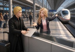 Muss ich umsteigen, um ~ zu kommen?のイラスト