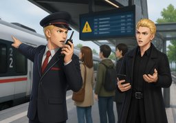 Bei ~ gibt es eine Verzögerung.のイラスト