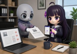 Bitte geben Sie Feedback zu ~.のイラスト
