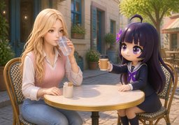 Ich trinke ~.のイラスト