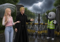 Bei Unwetter kann ~ gesperrt sein.のイラスト