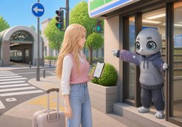 Biegen Sie an ~ links ab.のイラスト