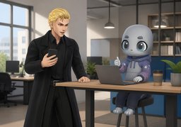 Ich antworte gleich.のイラスト