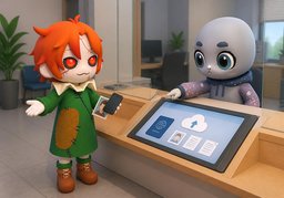 Kann ich ~ online beantragen?のイラスト