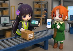 Ich möchte den Versand von ~ stornieren.のイラスト
