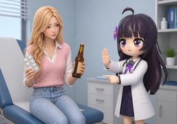 Kann ich ~ zusammen mit ~ einnehmen?のイラスト
