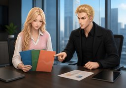 Mit ~ sollten wir zusammenarbeiten?のイラスト