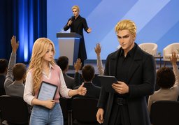 Die Moderation übernimmt ~.のイラスト