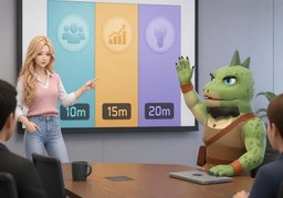 Die Präsentation gliedert sich in ~ Teile.のイラスト