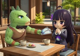 Ich nehme ~ gern an.のイラスト