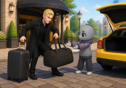 Darf ich Ihnen beim ~ helfen?のイラスト