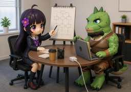 Dazu können wir ~ machen.のイラスト