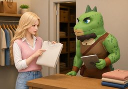 Darf ich kurz nachsehen?のイラスト