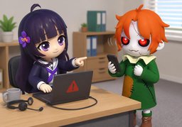 Bitte geben Sie Bescheid bei ~.のイラスト